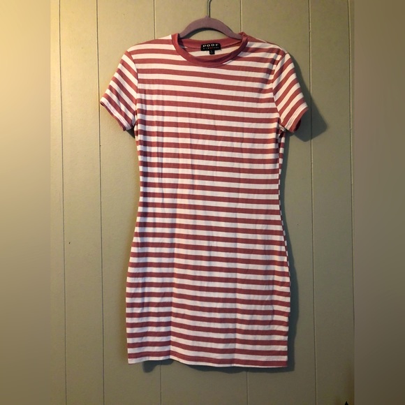Poof Apparel New York Dresses & Skirts - Pink Striped Bodycon Dress